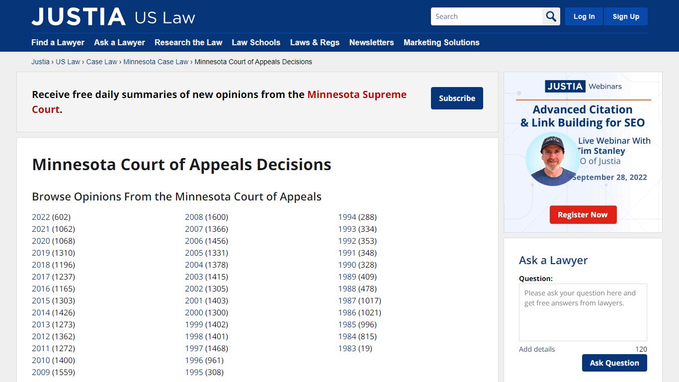 Minnesota Court of Appeals Decisions :: Minnesota Case Law :: Minnesota ...